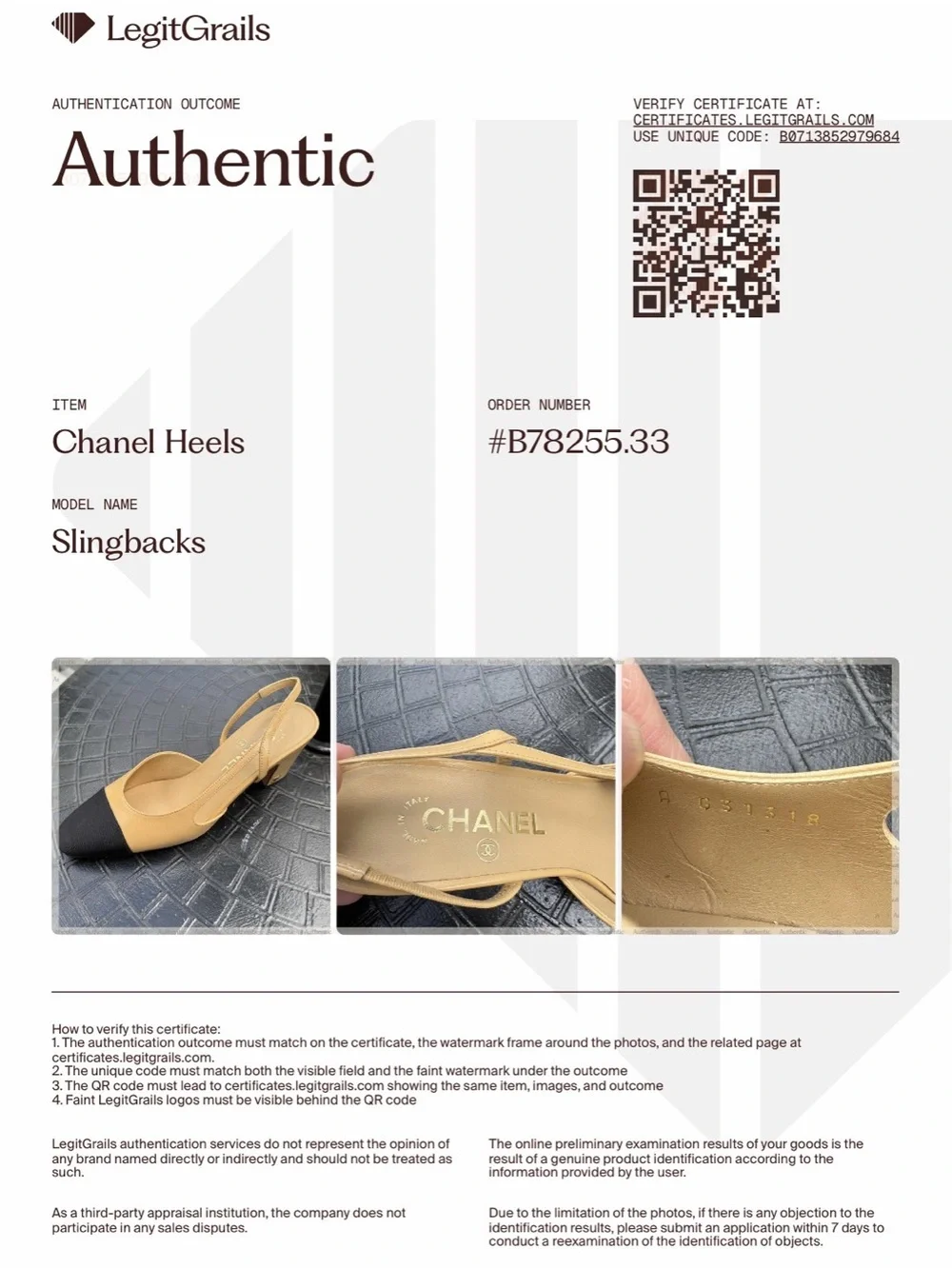 Chanel Two-Tone Goatskin & Grosgrain CC Slingback Pumps Beige Black 38.5